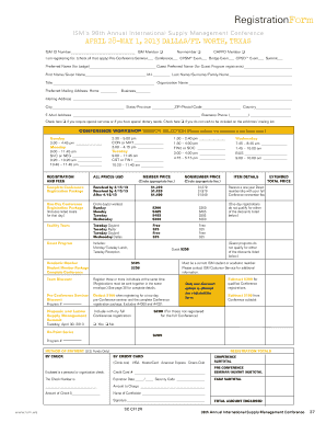 ISM Conference Registration Form