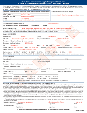 Presentation Proposal Form