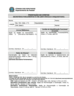Formulário de Prestação de Contas