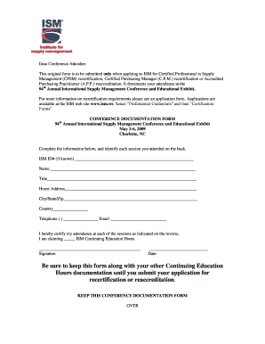 Conference Documentation Form