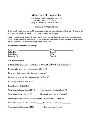 Insurance Verification Form