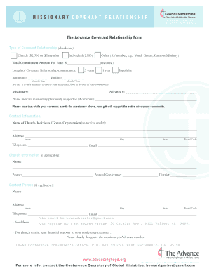 Advance Covenant Relationship Form
