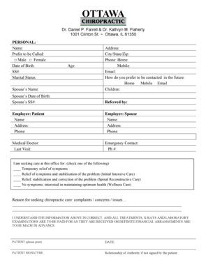 Chiropractic Patient Intake Form
