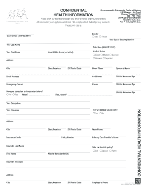Chiropractic Patient Intake Form