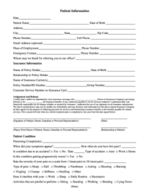Patient Medical History Form