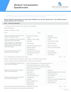 Workers' Compensation Questionnaire