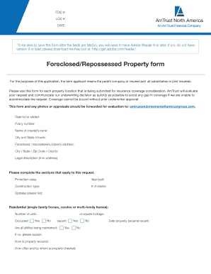 Foreclosed Property Insurance Application