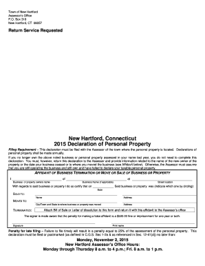 2015 Connecticut Personal Property Declaration