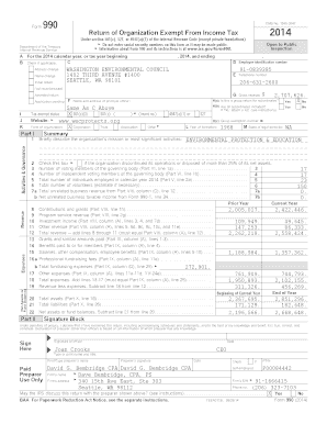 Form 990 2014 Tax Return