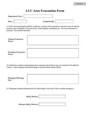 LCC Area Evacuation Form
