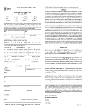 AKC Agility Trial Entry Form