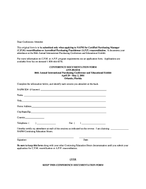 Conference Documentation Form