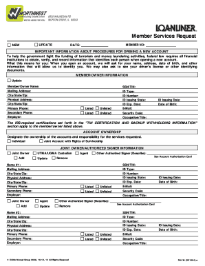 Member Services Request Form