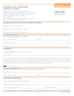 Assignment of Commission Form