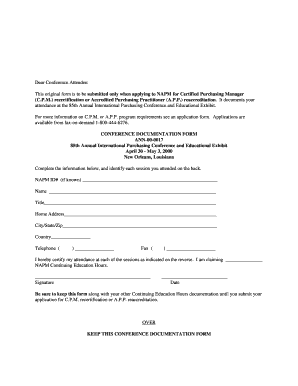 Conference Documentation Form
