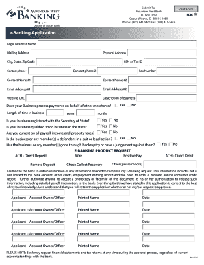Mountain West Bank E-Banking Application
