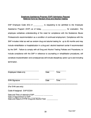 Employee Assistance Program Admission Request Form