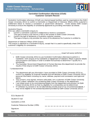 Centrelink Confirmation eServices Consent Form