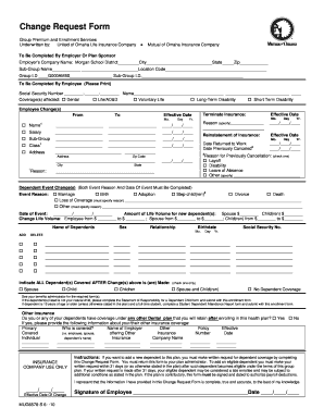 Group Insurance Change Request Form