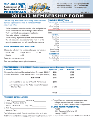 2011-12 MASSP Membership Form