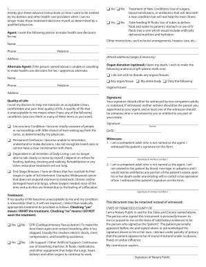 Tennessee Advance Directive for Healthcare