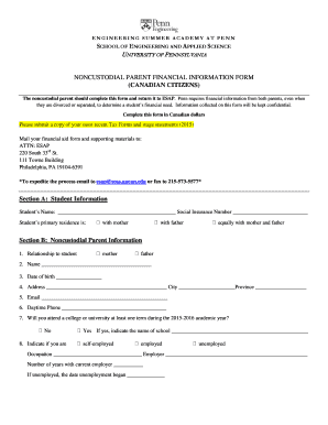 Noncustodial Parent Financial Information Form