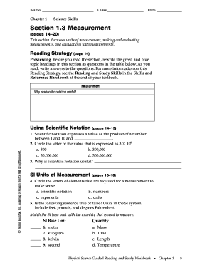 Science Skills Workbook