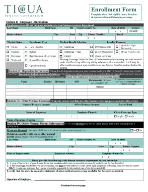 Employee Health Insurance Enrollment Form