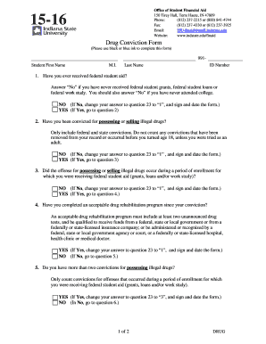 Drug Conviction Form