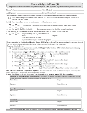 Human Subjects Research Approval Form