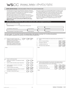 Safe Advantage Management Practices Questionnaire