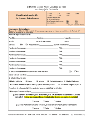 Planilla de Inscripción