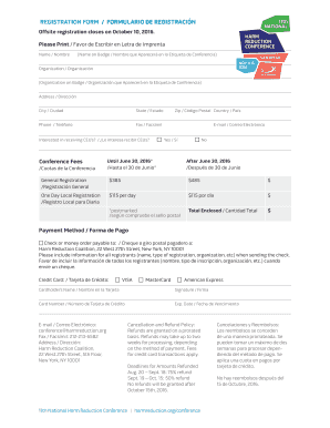 11th National Harm Reduction Conference Registration Form