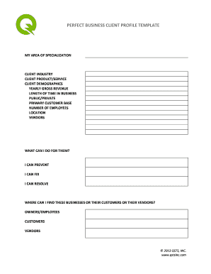 Business Client Profile Template