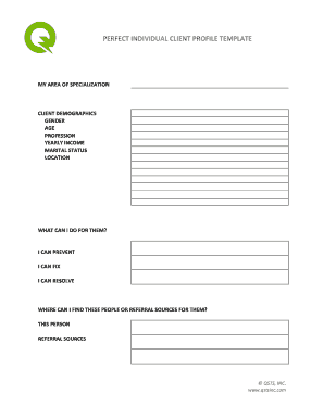 Individual Client Profile Template