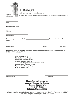 Student Records Request Form