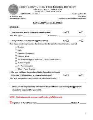 Educational Data Form