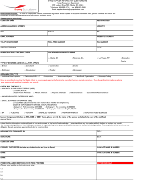 Supplier Information Questionnaire