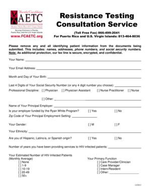 HIV Patient Treatment Consultation Form