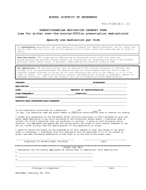 Parent Medication Consent Form