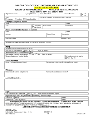 South Dakota Non-State Automobile Accident Report