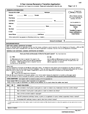 Ohio Educator License Renewal Application