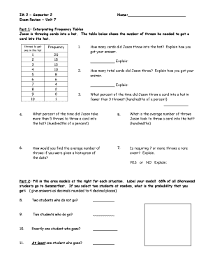 Exam Review Unit 7 Form