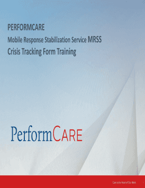 Crisis Tracking Form for Mobile Response Stabilization Service