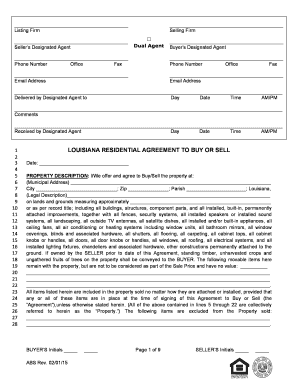 Louisiana Residential Agreement to Buy or Sell