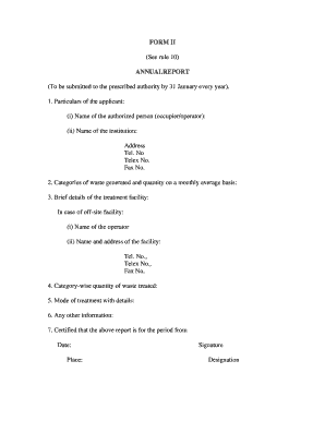 Annual Waste Report Form
