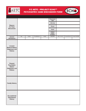 Psychiatric Case Discussion Form