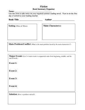 Book Summary Organizer Form