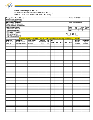 Competition Entry Form