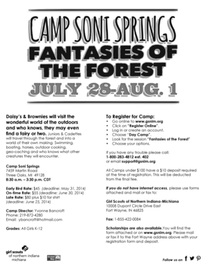 2014 Summer Camp Registration Form